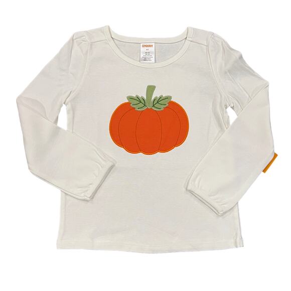NWT Gymboree Orange & Ivory Striped Leggings & Halloween Pumpkin Top - Picture 2 of 9